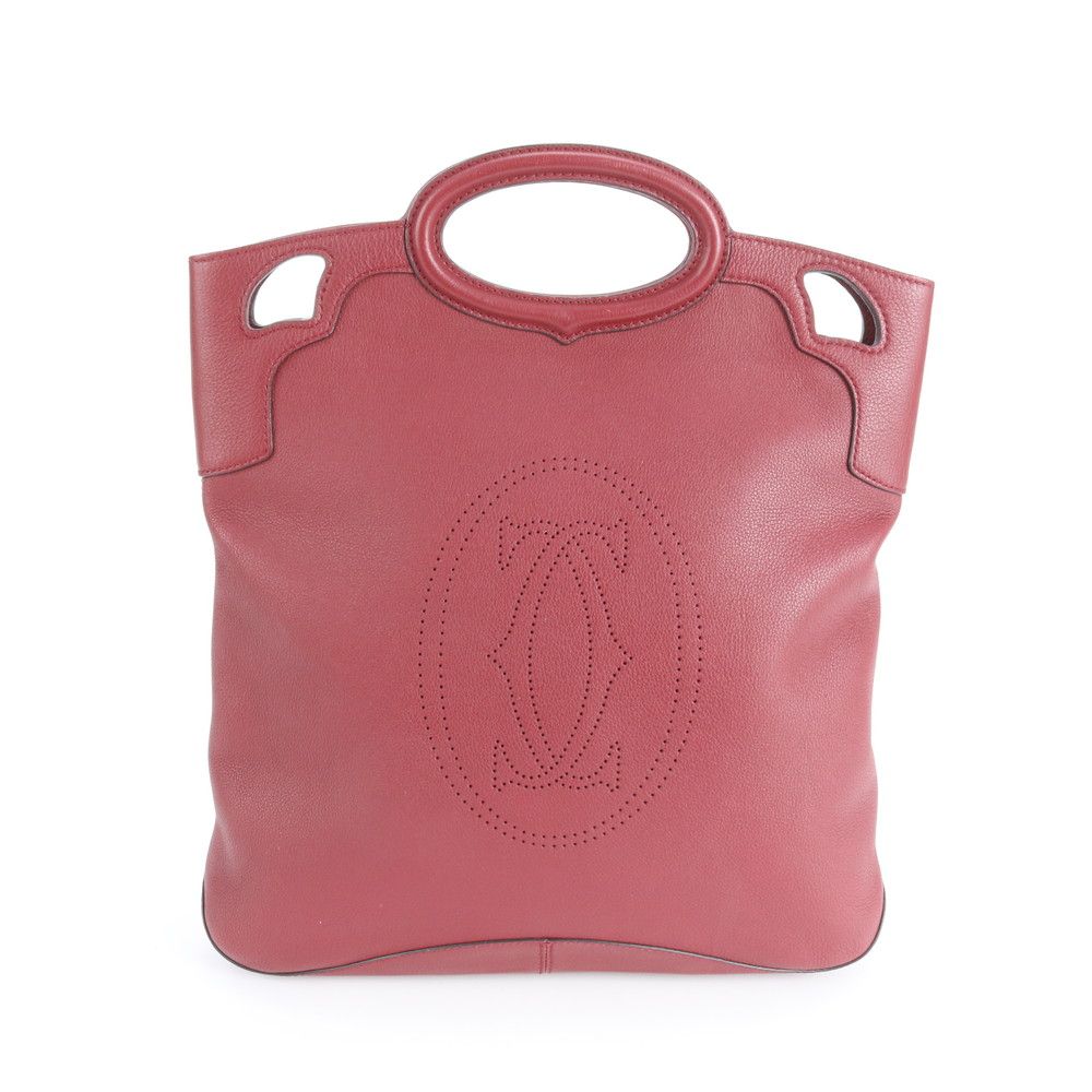 美品 カルティエ マルチェロ ドゥ カルティエ レザー ハンドバッグ