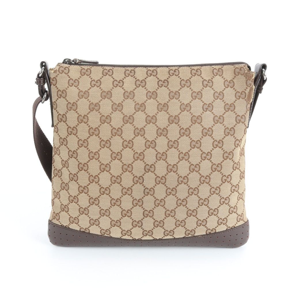 グッチ GGキャンバス 145857 レザー ショルダーバッグ 斜め掛け