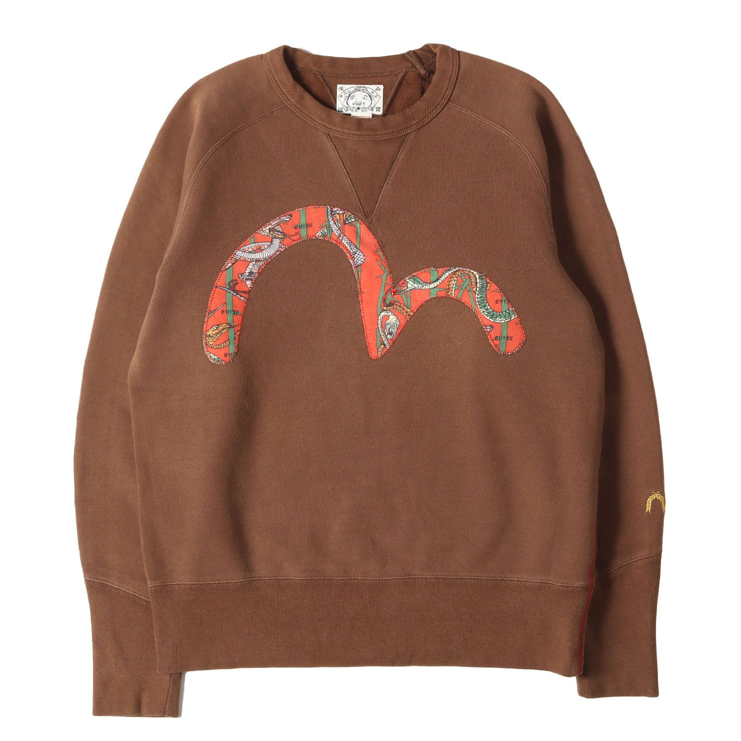 EVISU エヴィス スウェット ブラウン サイズ:38(M) | スネーク柄