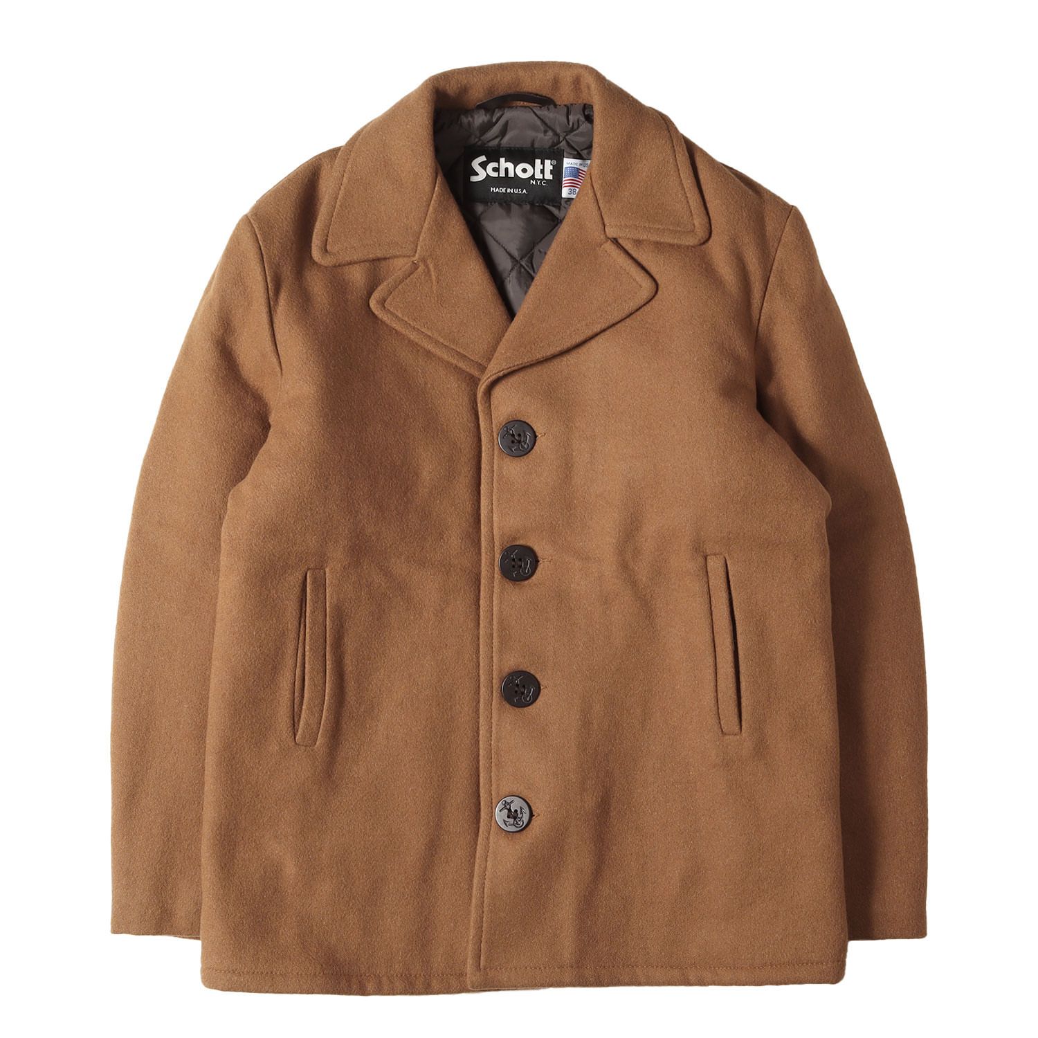 Schott ショット コート ベージュ サイズ:38 | メルトン シングル