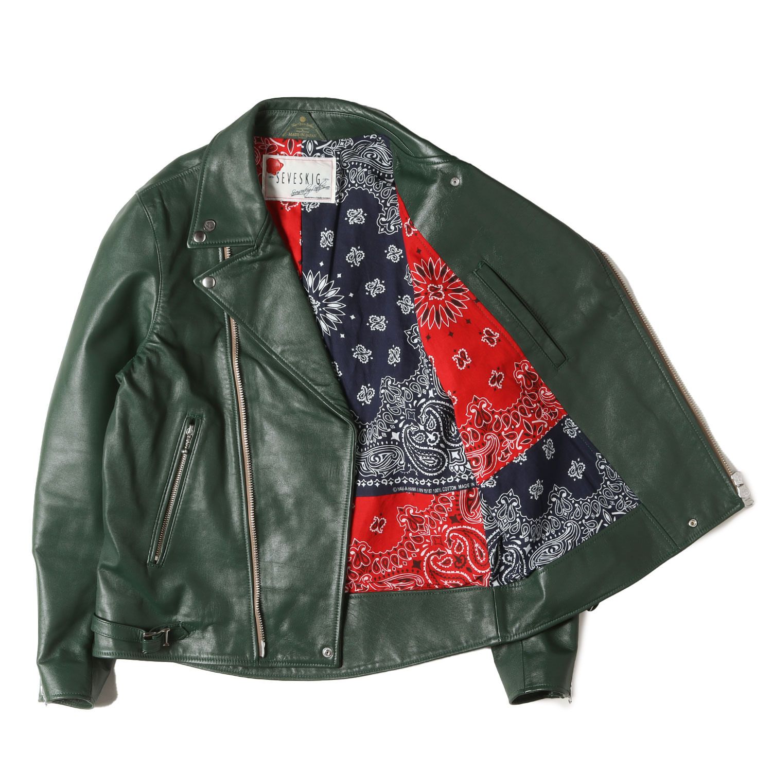 美品】SEVESKIG セヴシグ ジャケット グリーン サイズ:L | ダブル