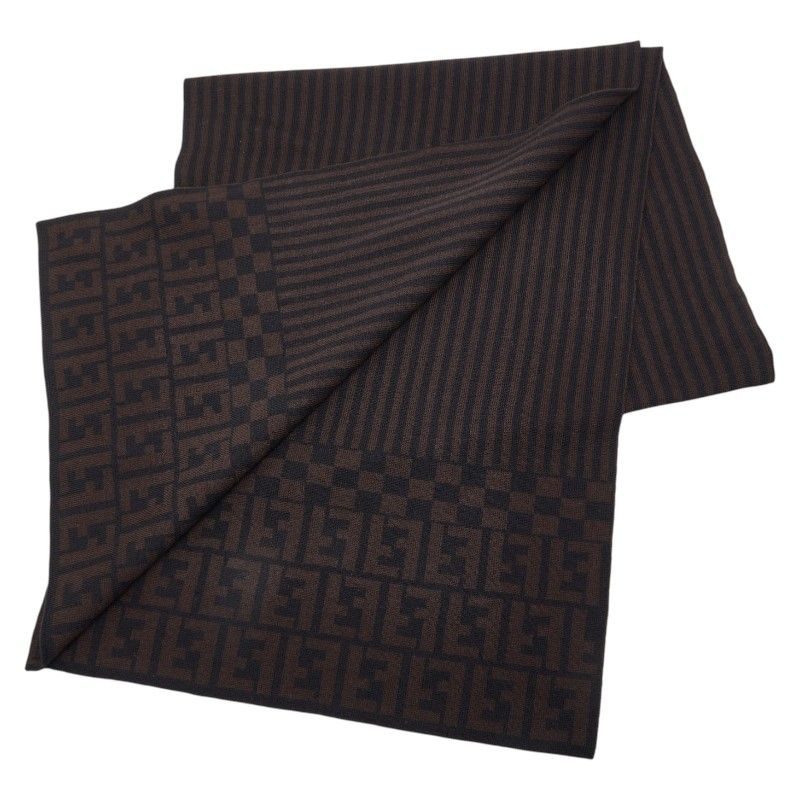 フェンディ ズッカ ブラウン ブラック ウール レディース FENDI【244