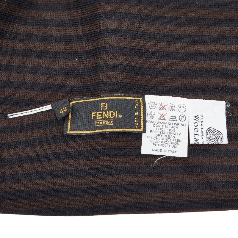 フェンディ ズッカ ブラウン ブラック ウール レディース FENDI【244