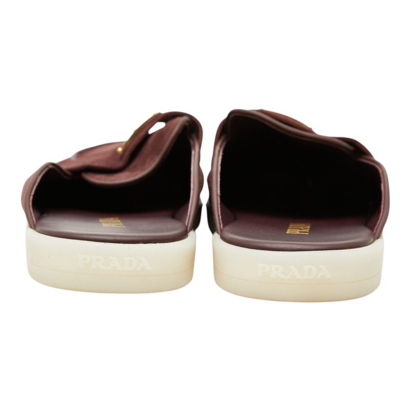 プラダ 三角ロゴプレート スエード ミュール サイズ40 パープル系