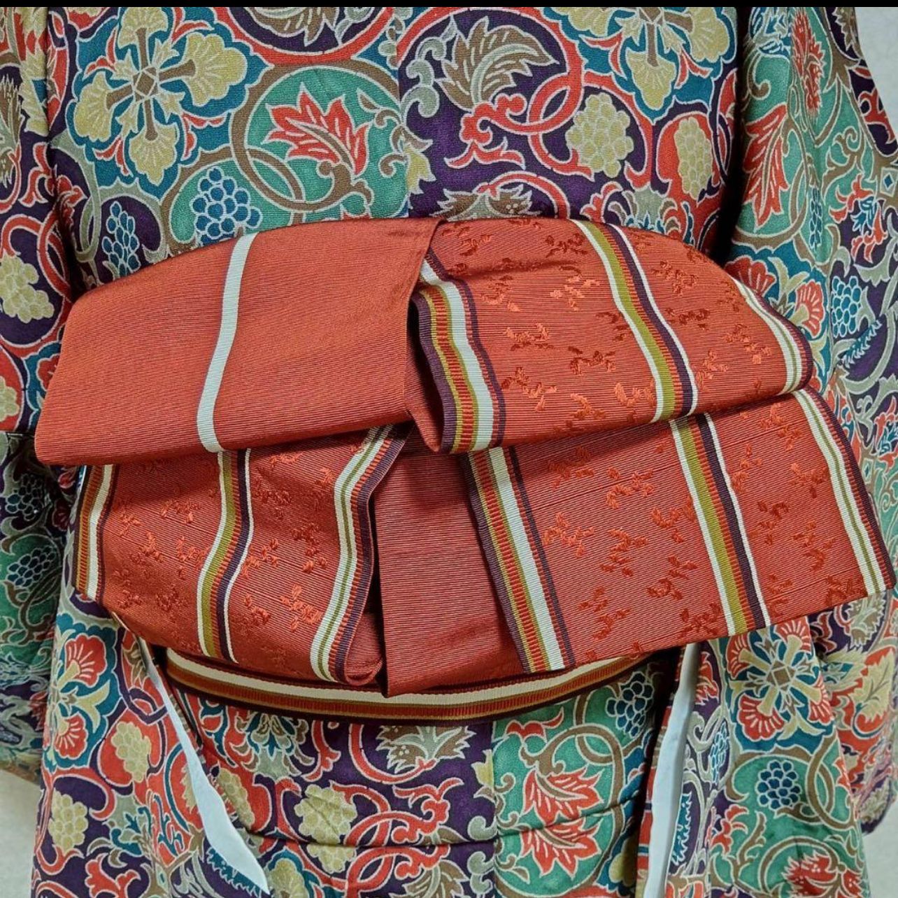 正絹】袷 江戸更紗 小紋 フルセット 4点 しつけ 未使用級 上品コーデ