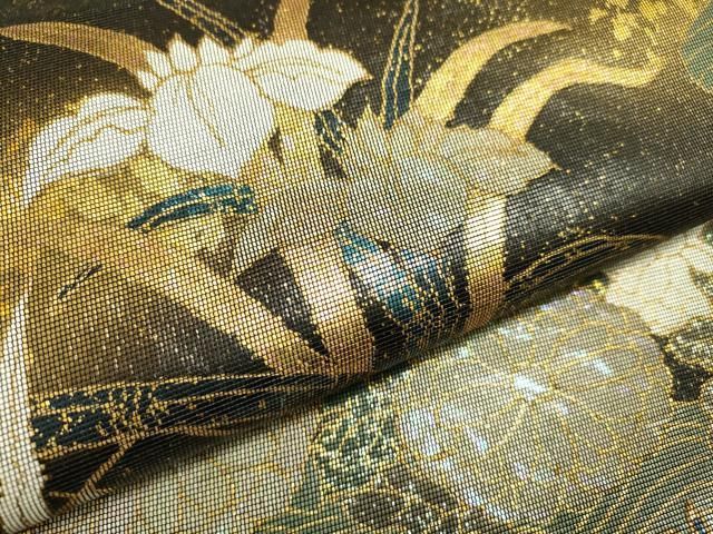 唐織 金糸 正絹 平和屋着物◎六通柄袋帯 逸品 六通柄袋帯 平和屋 