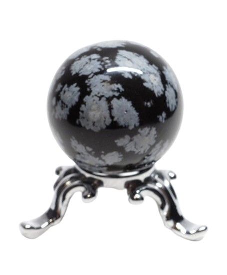 スノーフレーク オブシディアン 丸玉 30mm (33g) 雪花黒曜石 天然石