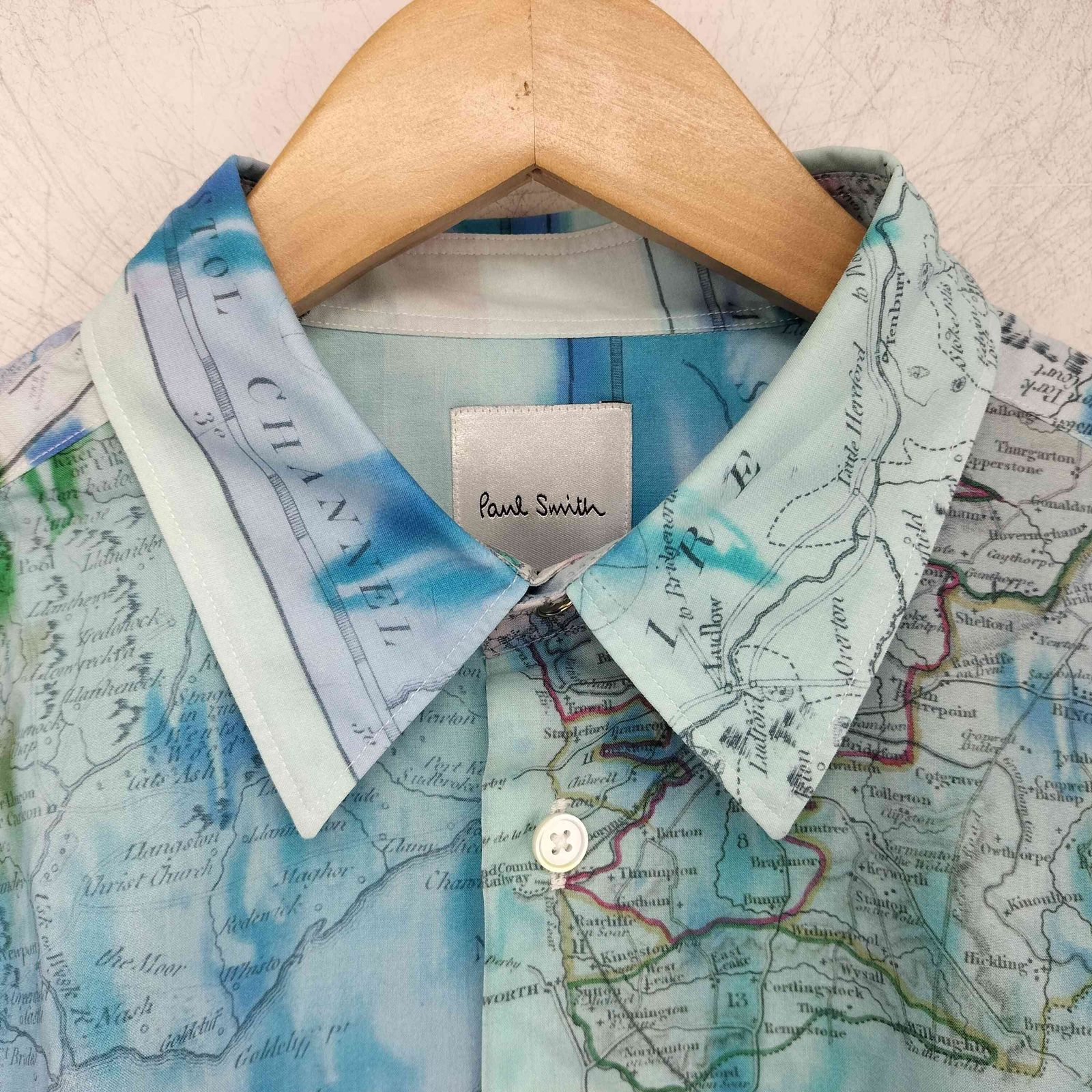 ポールスミス Paul Smith 地図柄 長袖 コットンシャツ メンズ import 