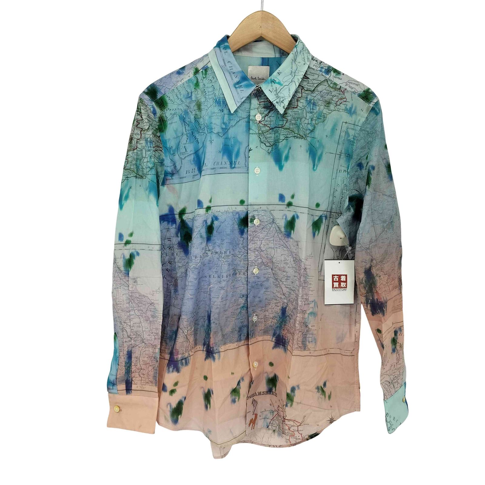 ポールスミス Paul Smith 地図柄 長袖 コットンシャツ メンズ import 