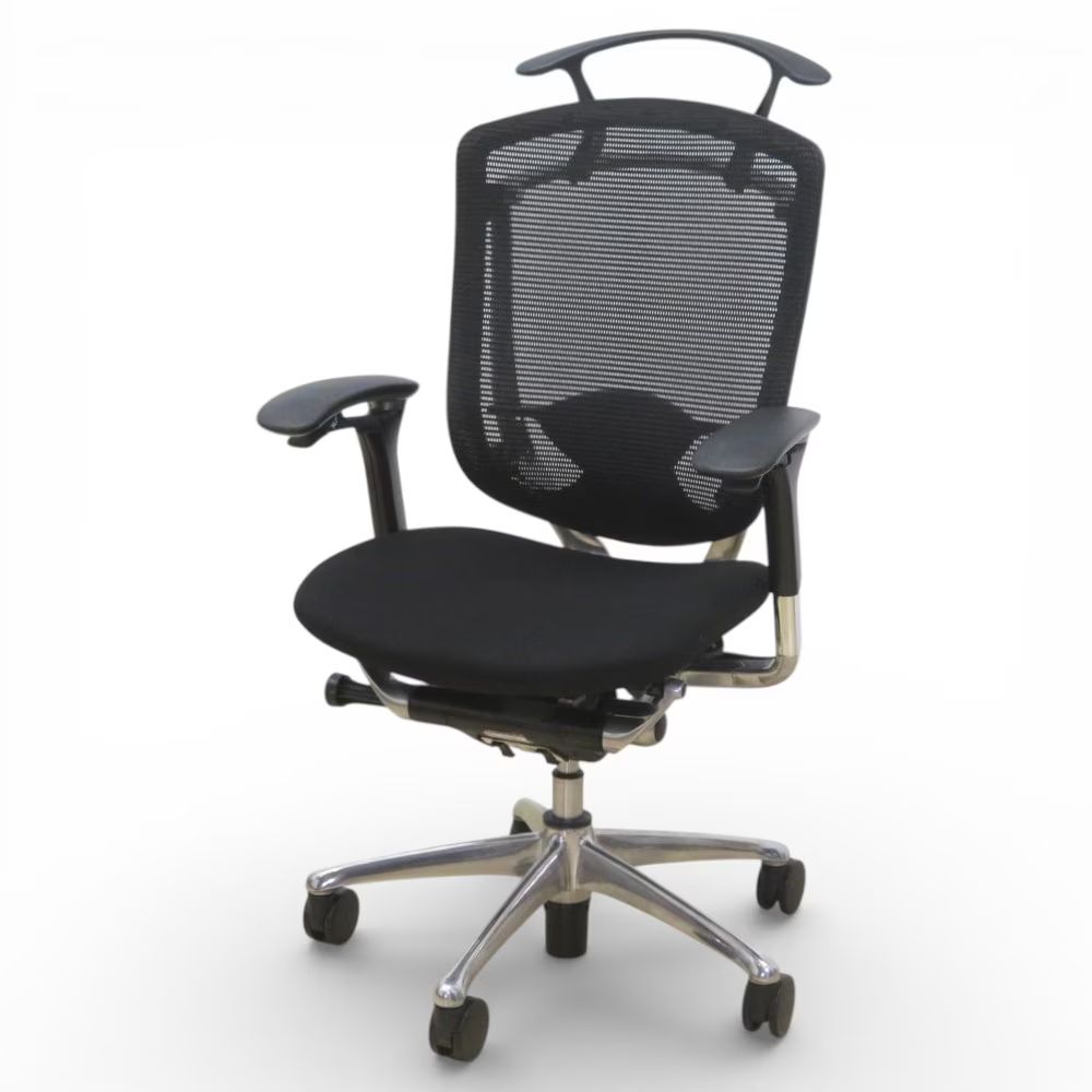 中古】オカムラ コンテッサ セコンダ 肘付き CM42AB FBF1 ブラック