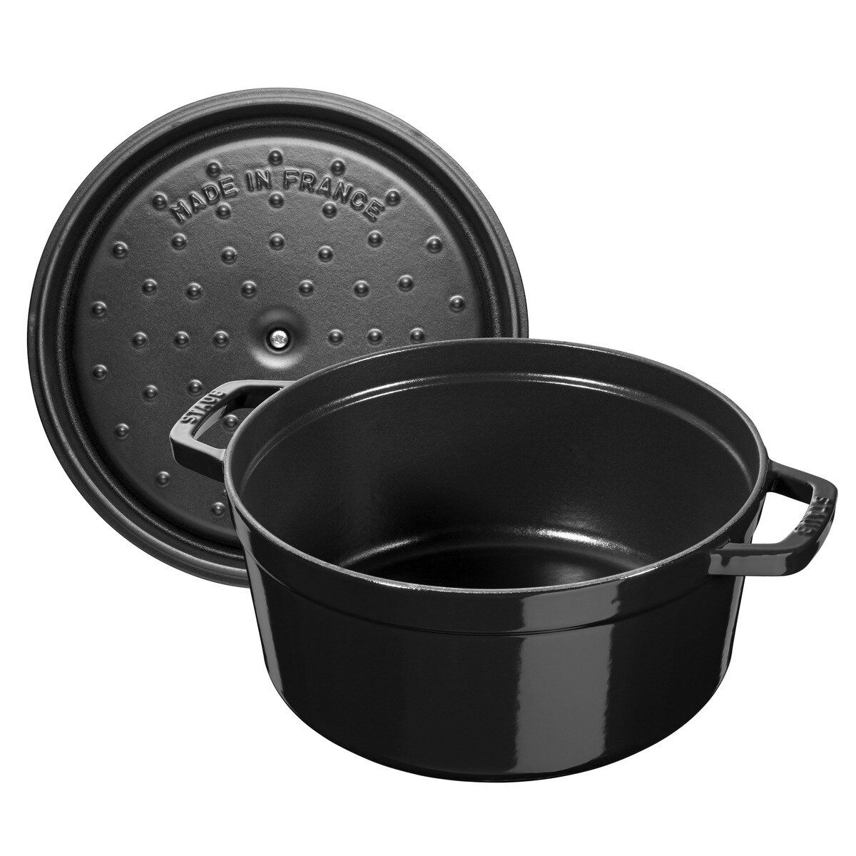 店舗展示品】 ストウブ ラウンドココット 22cm シャイニーブラック