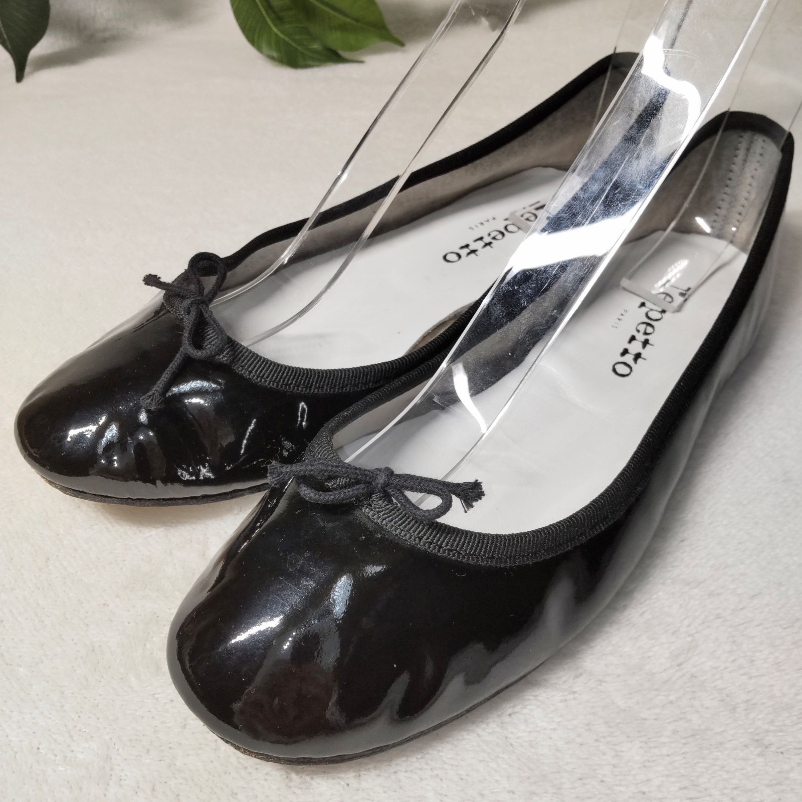 良品】Repetto/レペット/サンドリオンバレーシューズ/リボン/エナメル 