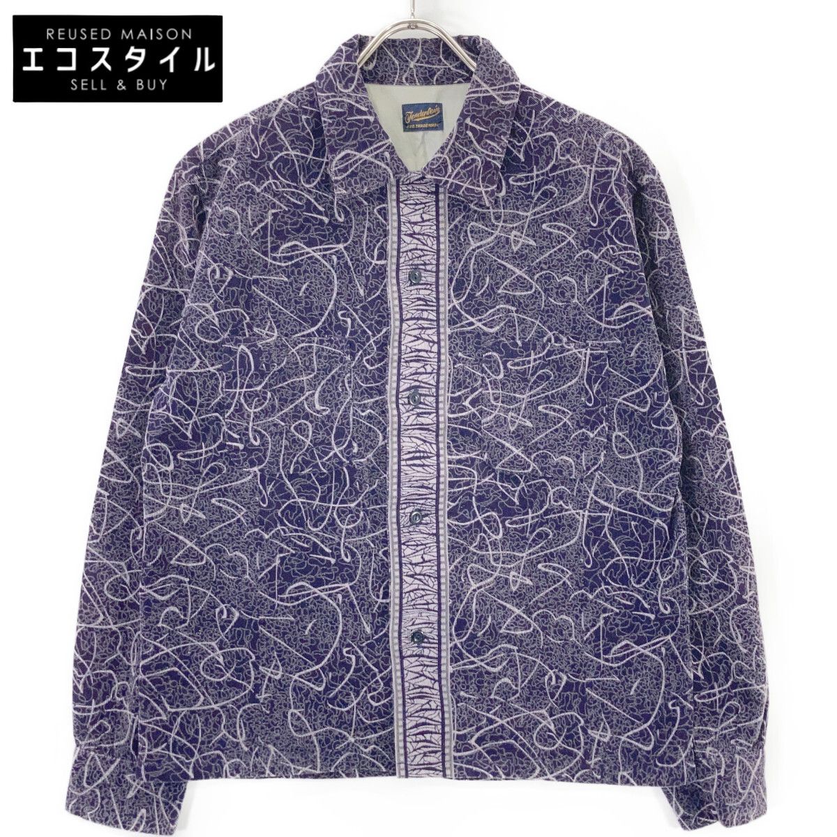 TENDERLOIN テンダーロイン ﾊﾟｰﾌﾟﾙ 総柄 ｺｰﾃﾞｭﾛｲ 長袖ｼｬﾂ XS - メルカリ