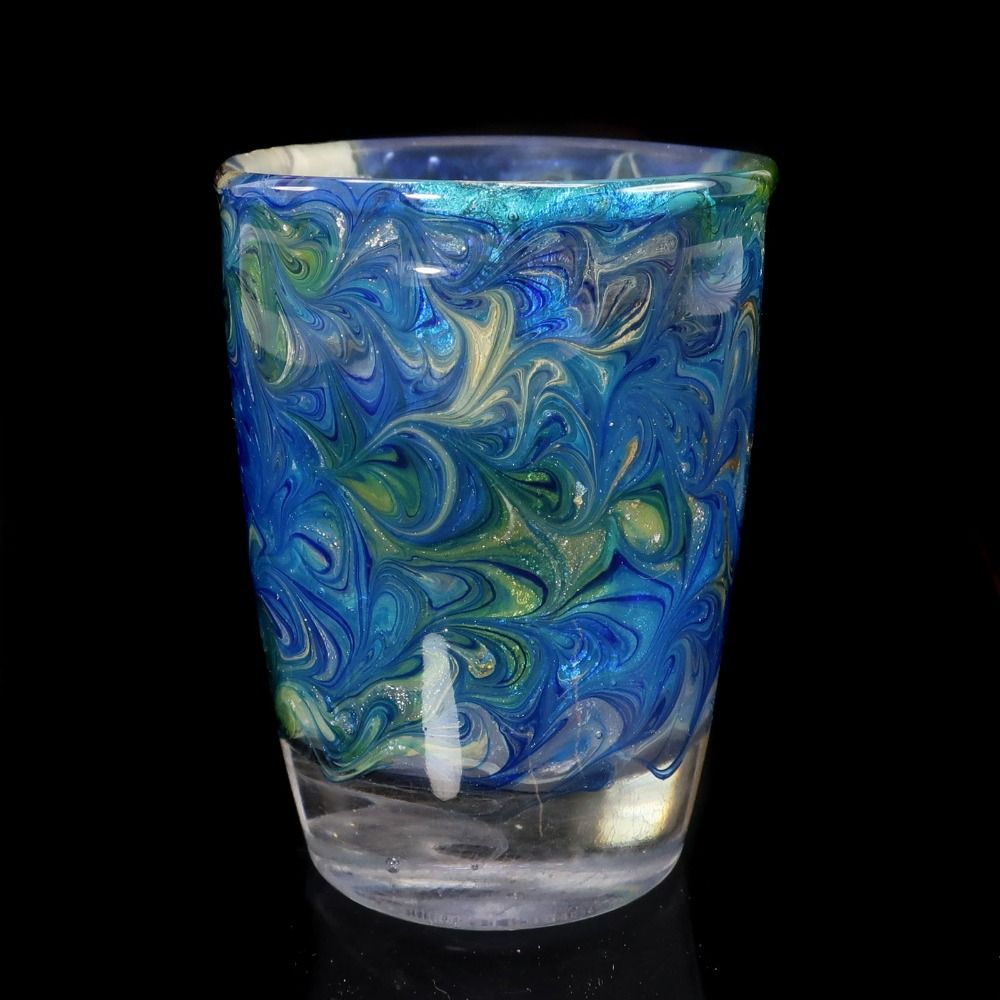 小暮紀一 作 コアガラス 蜻蛉玉丙午 ぐい呑み ガラス _ 酒器 - メルカリ