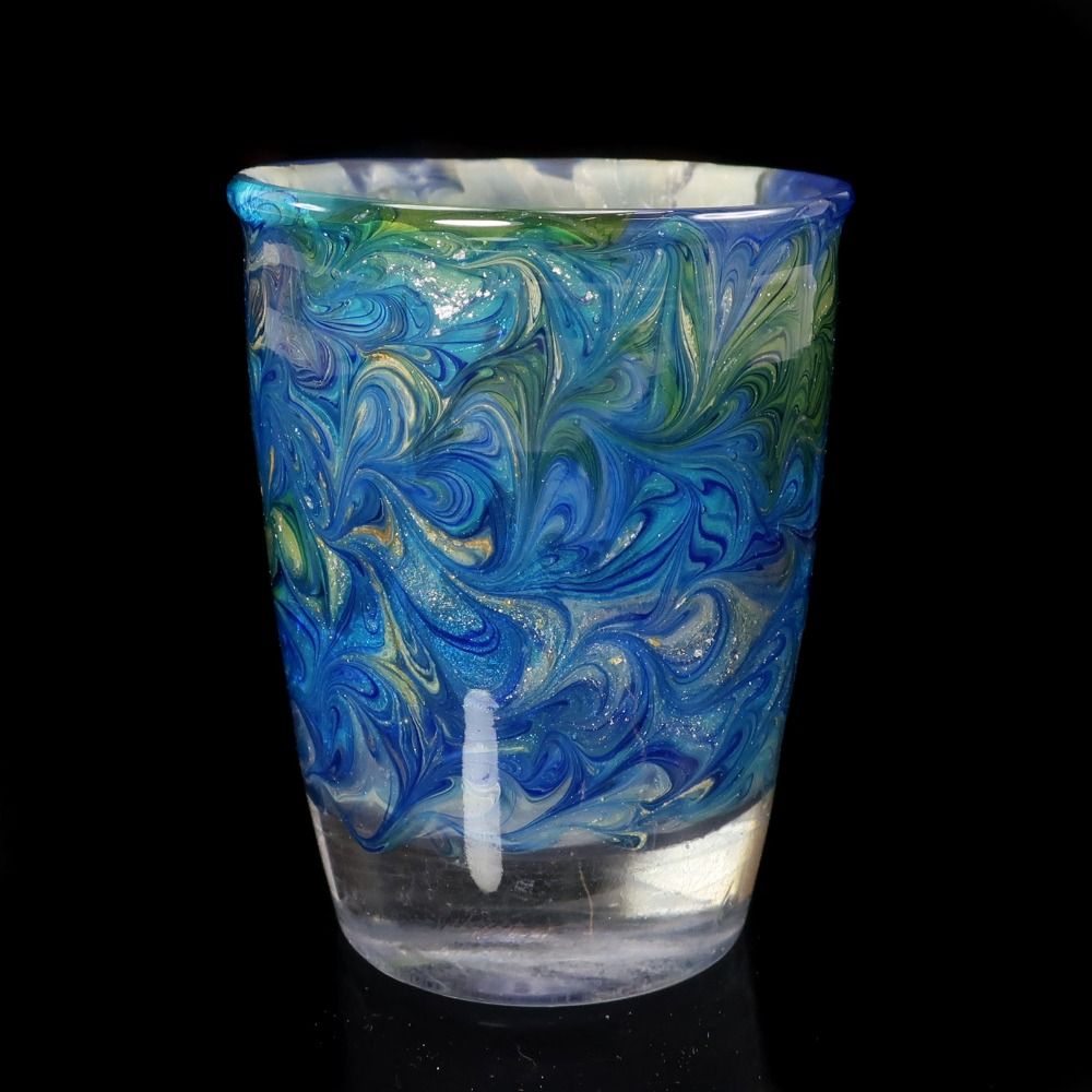 小暮紀一 作 コアガラス 蜻蛉玉丙午 ぐい呑み ガラス _ 酒器 - メルカリ