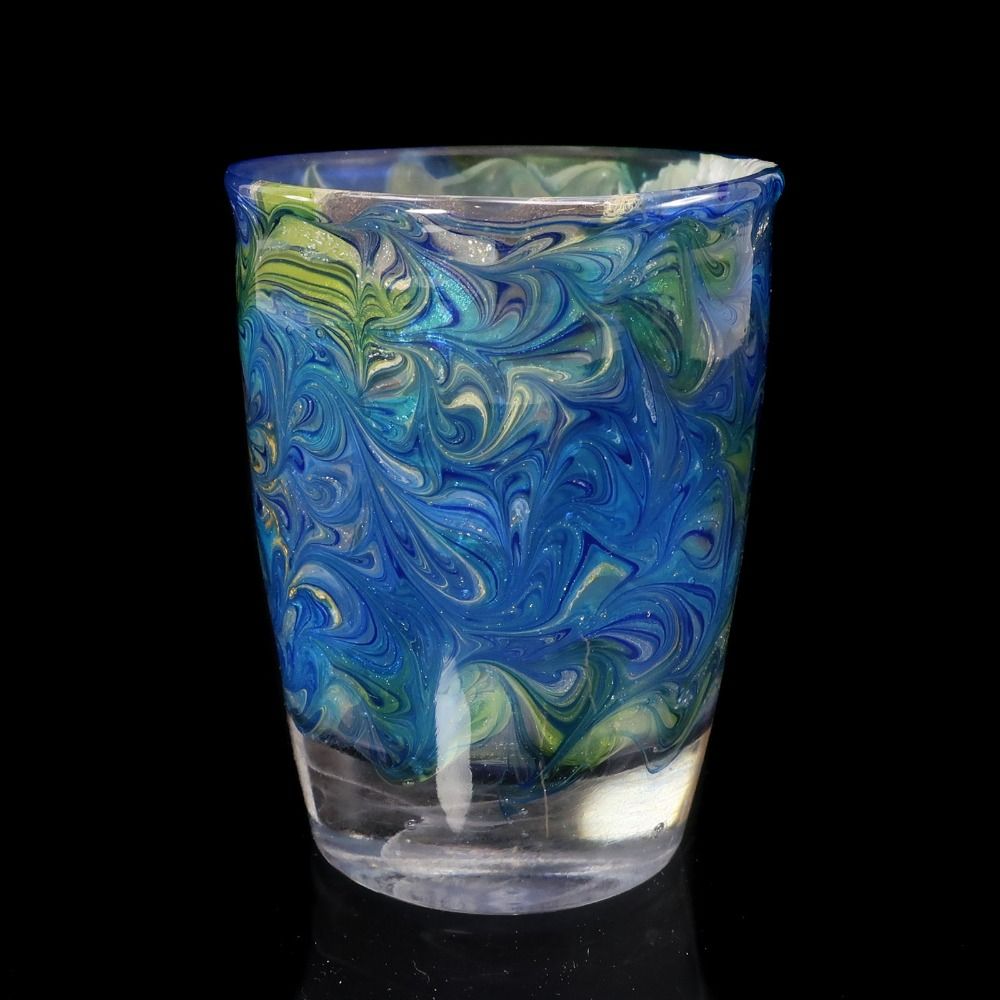 小暮紀一 作 コアガラス 蜻蛉玉丙午 ぐい呑み ガラス _ 酒器 - メルカリ