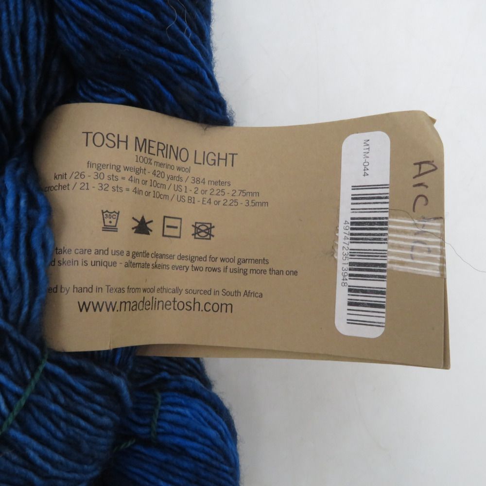 毛糸 MADELINETOSH マデリントッシュ tosh merino light 2カセ Arctic