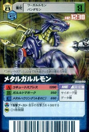 中古】旧デジモンカードゲーム DM02-036[PR]：(ホロ)メタルガルルモン