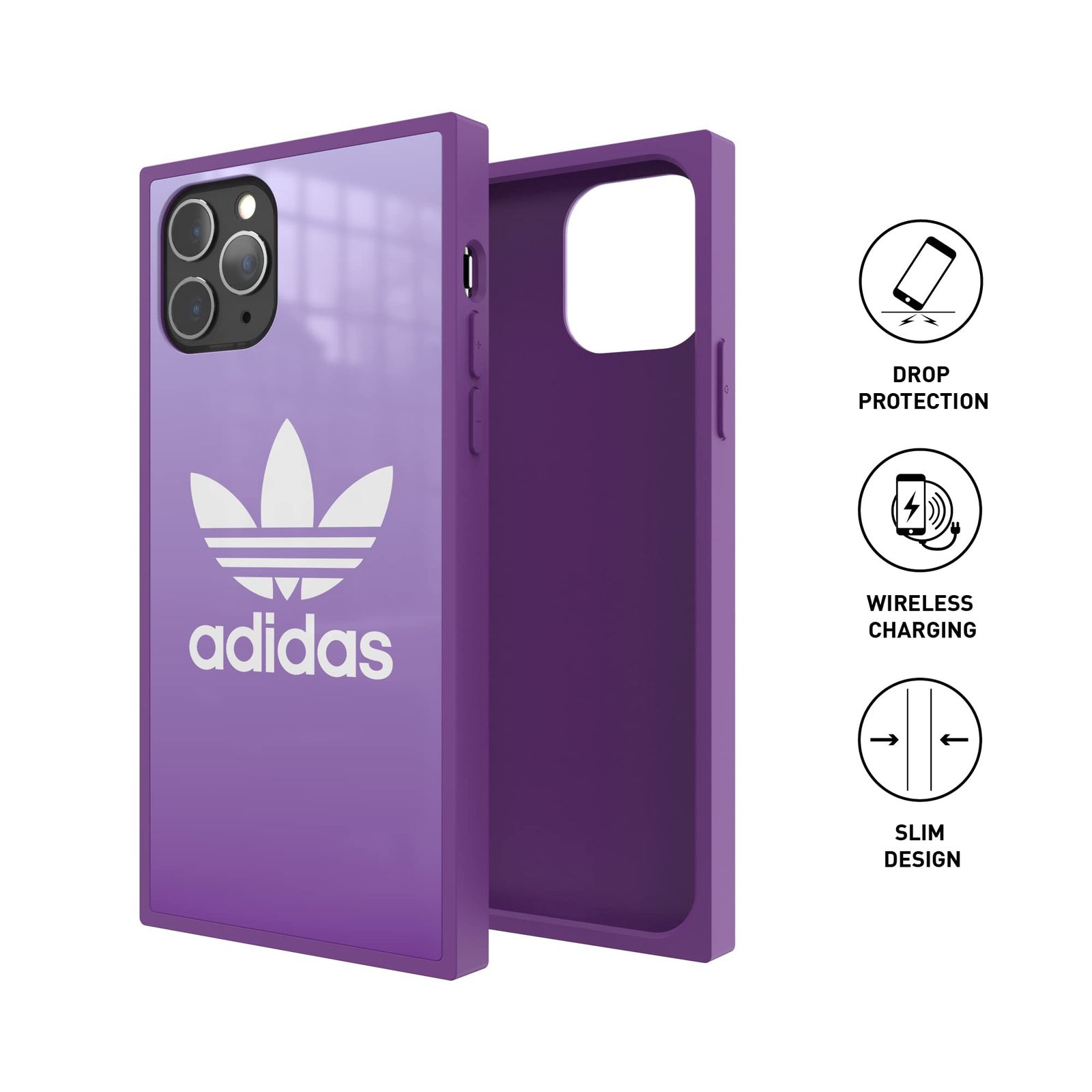 アディダスオリジナルス iPhone 11 Pro ケース スクエアケース アクティブパープル [adidas OR SQUARE CASE FW19 for iPhone 11 Pro active purple]