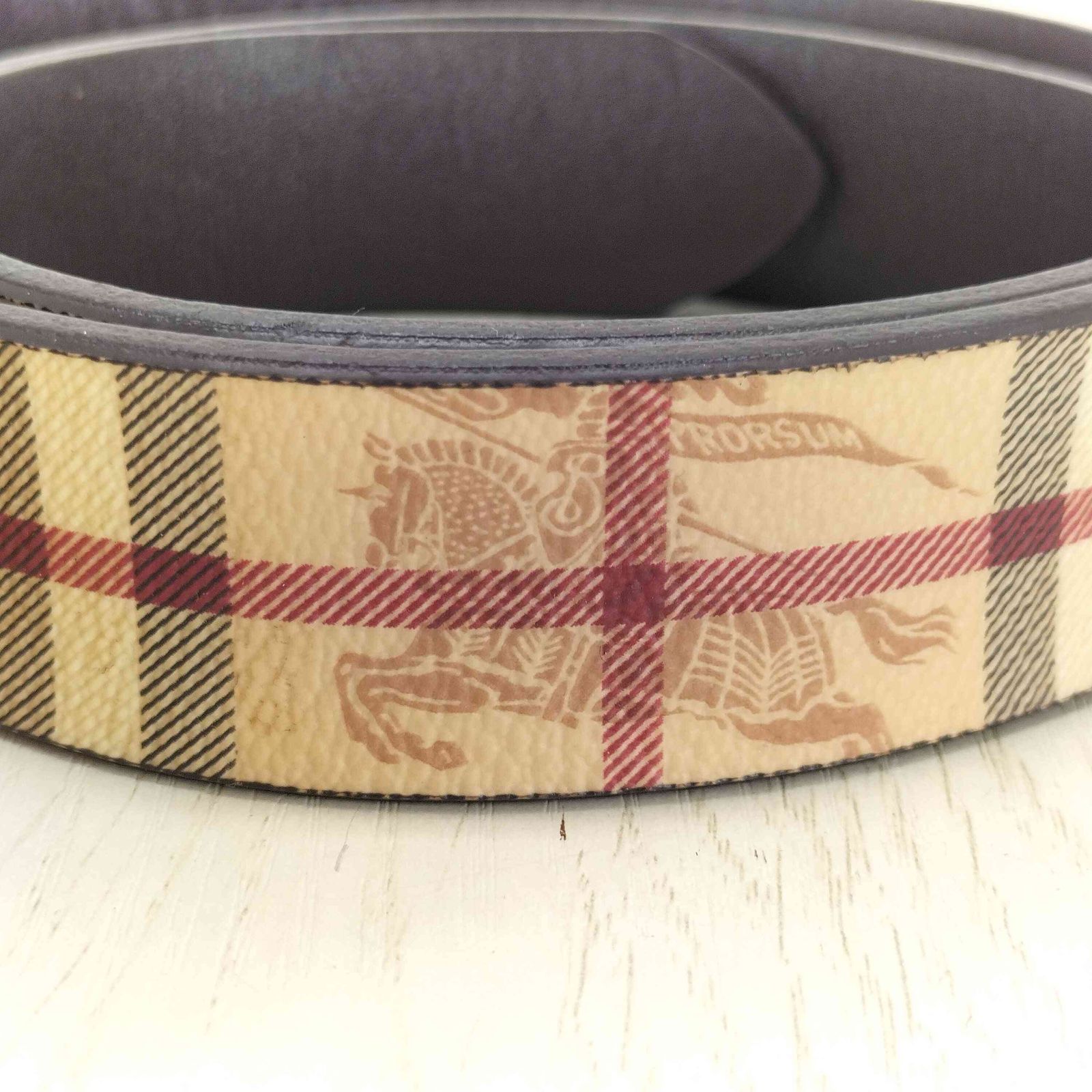 バーバリー BURBERRY ノバチェックレザーベルト レディース 34/85