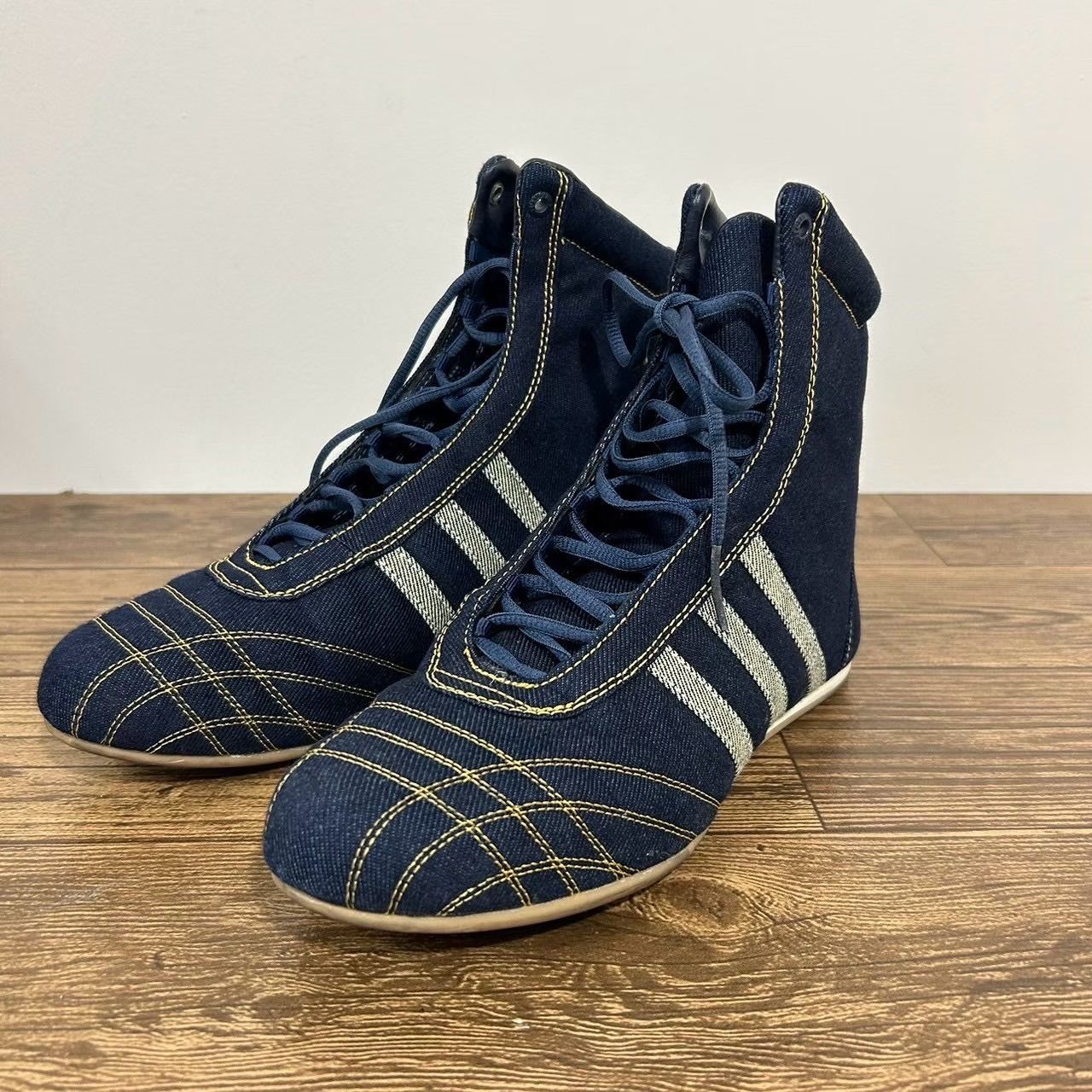 adidas アディダス デニム フラットハイカット ボクシングシューズ