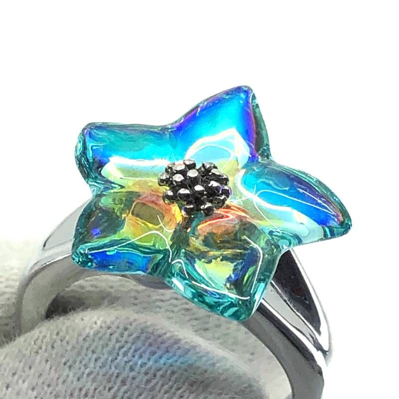 美品】Baccarat バカラ／ブロッサム スター カクテル リング 指輪
