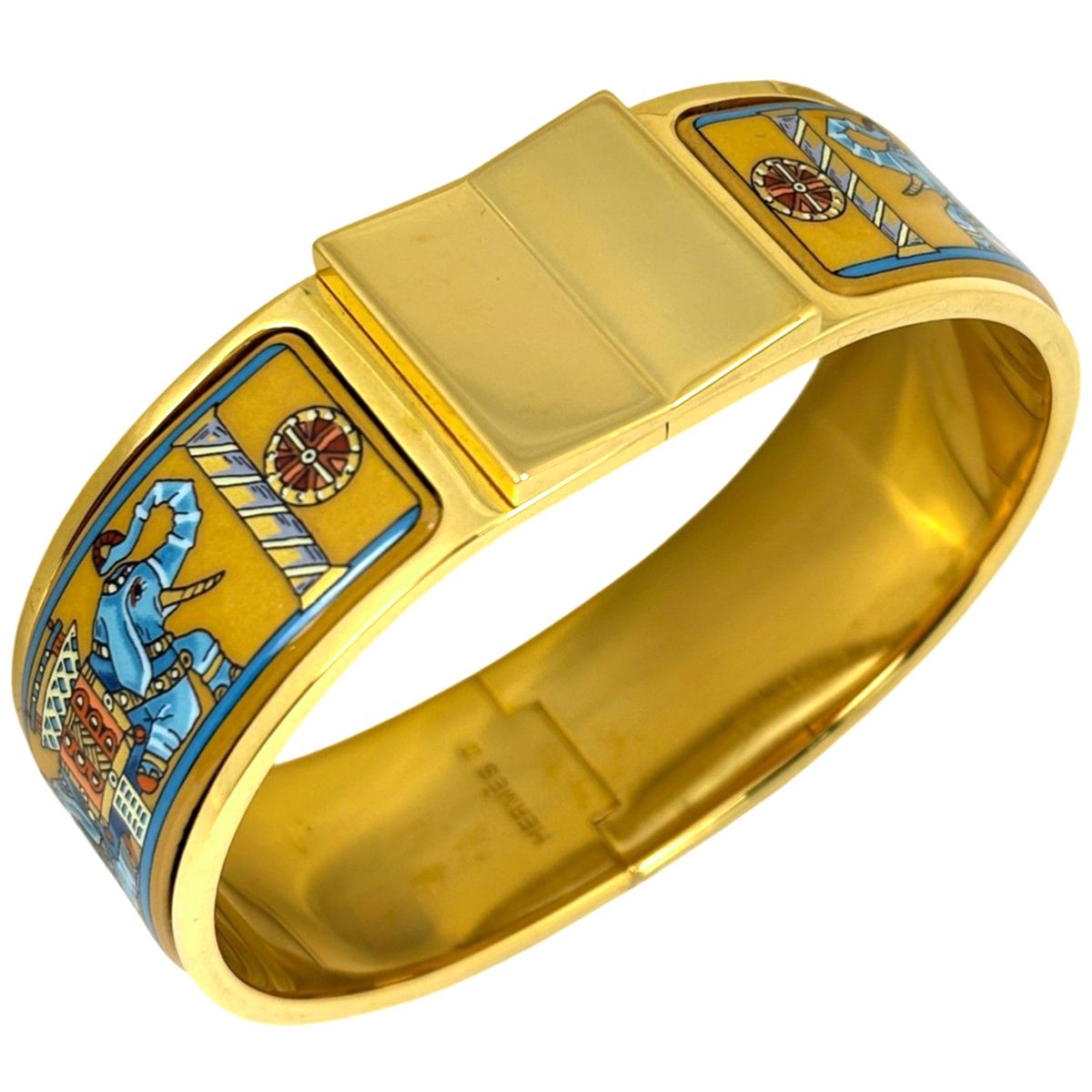 エルメス HERMES エマイユGM 七宝焼き バングル GP ゴールド