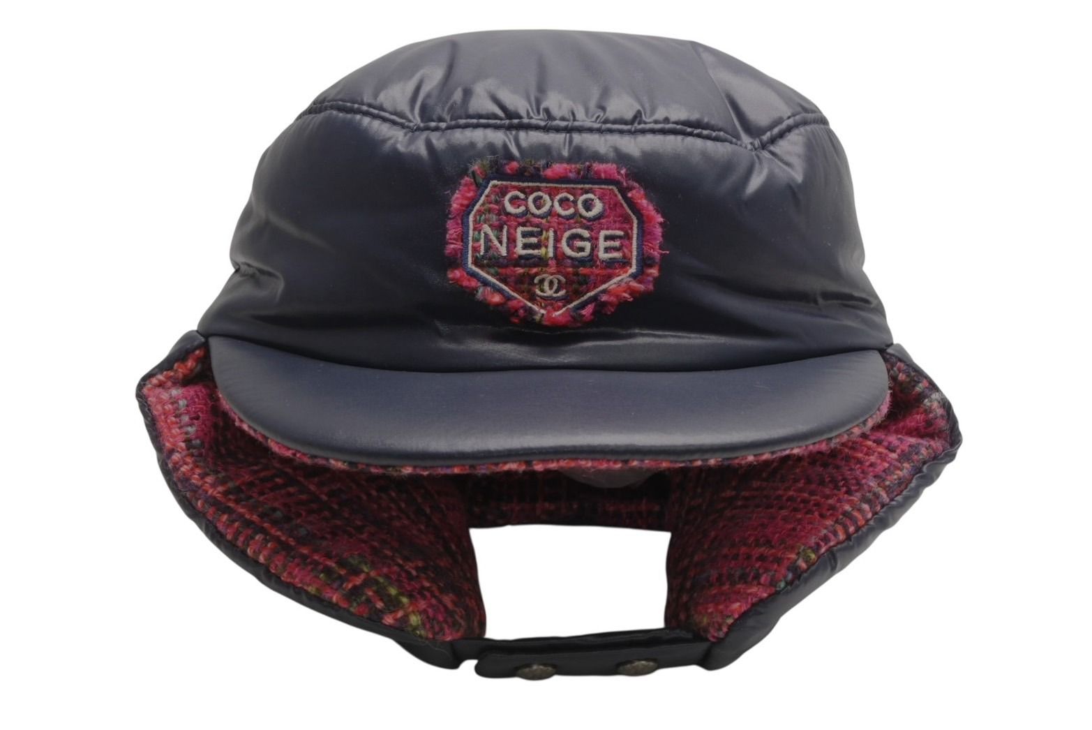 新品未使用 CHANEL シャネル 2018 COCO NEEIGE WOOL TWEED LINED 帽子