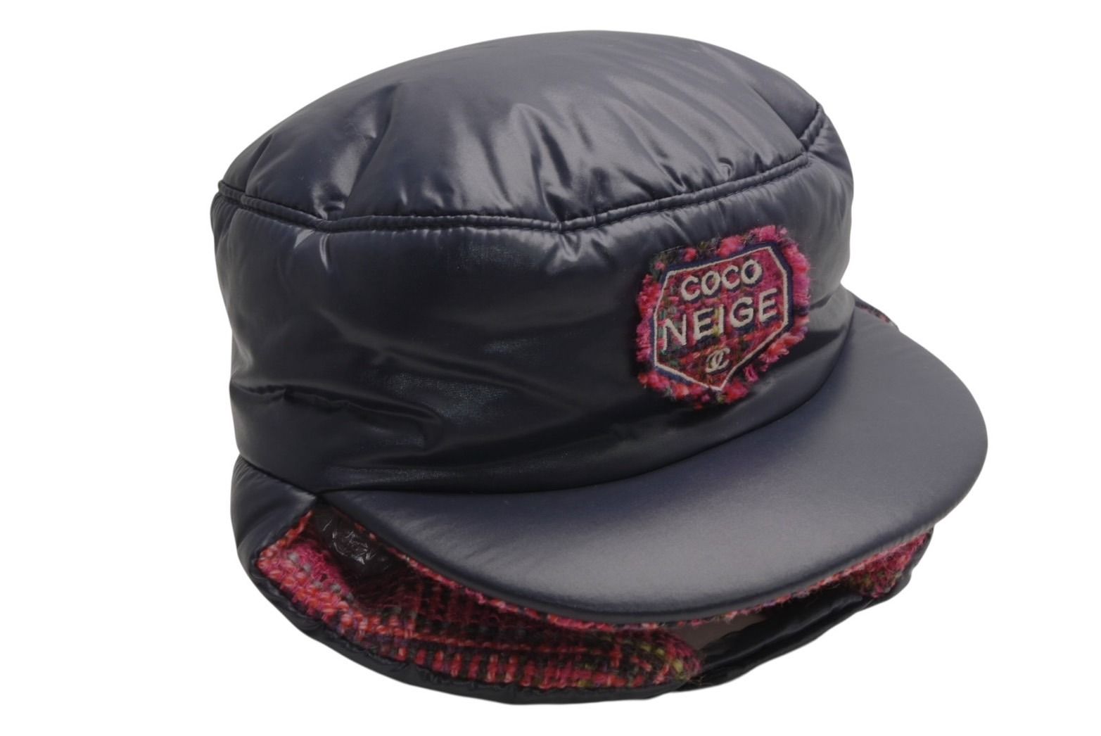 新品未使用 CHANEL シャネル 2018 COCO NEEIGE WOOL TWEED LINED 帽子