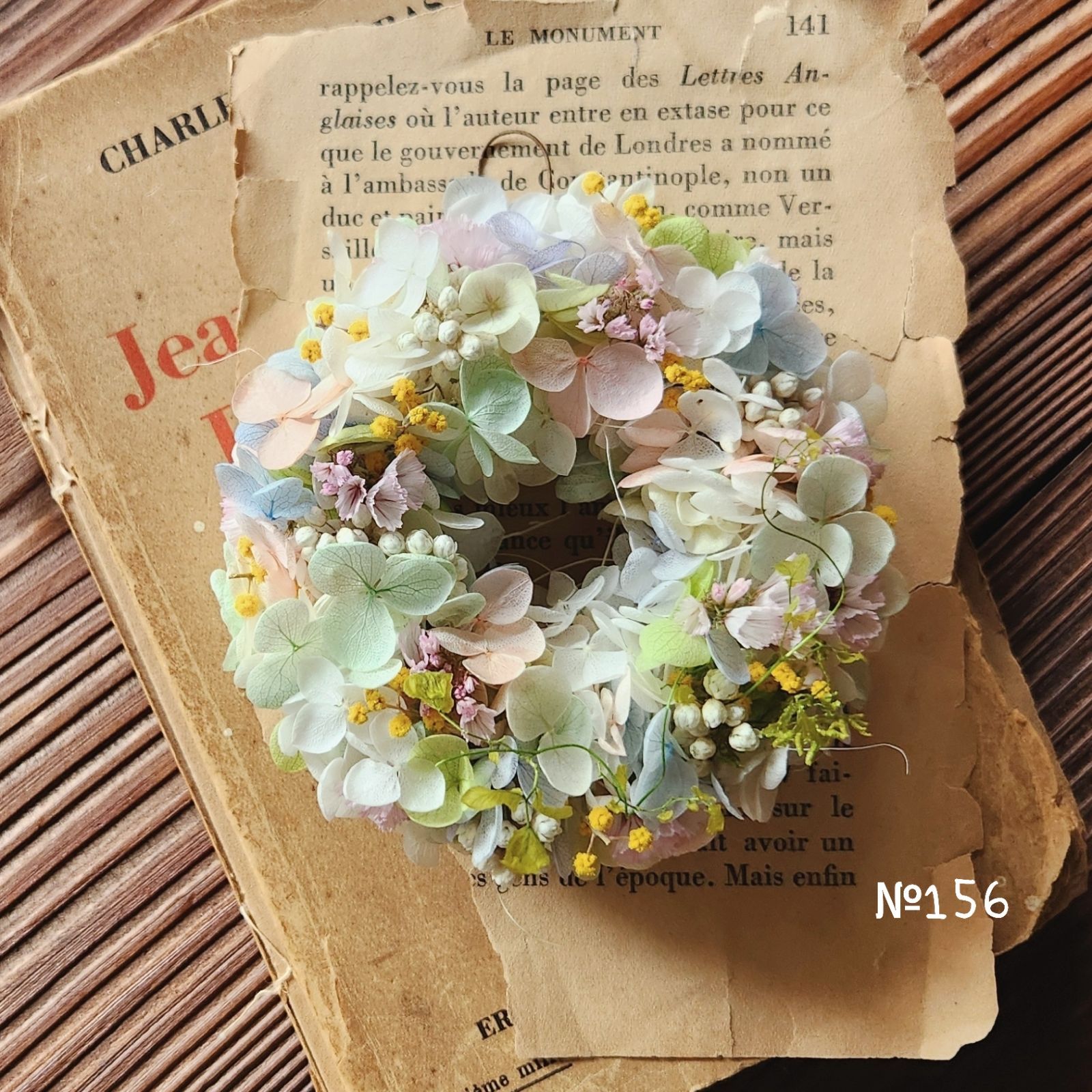 №156 アナベル 紫陽花 アジサイ ミニリース ドライフラワー