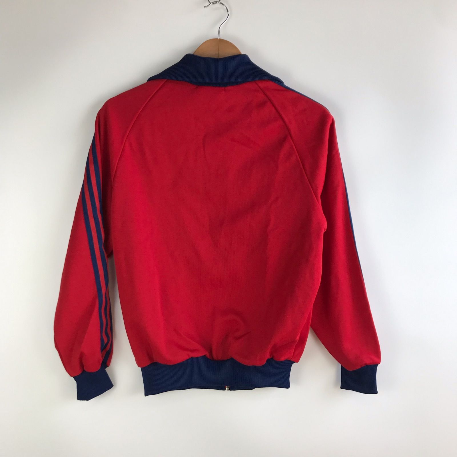 希少 80s adidas デサント製 トラックジャケット レッド×ネイビー 3号