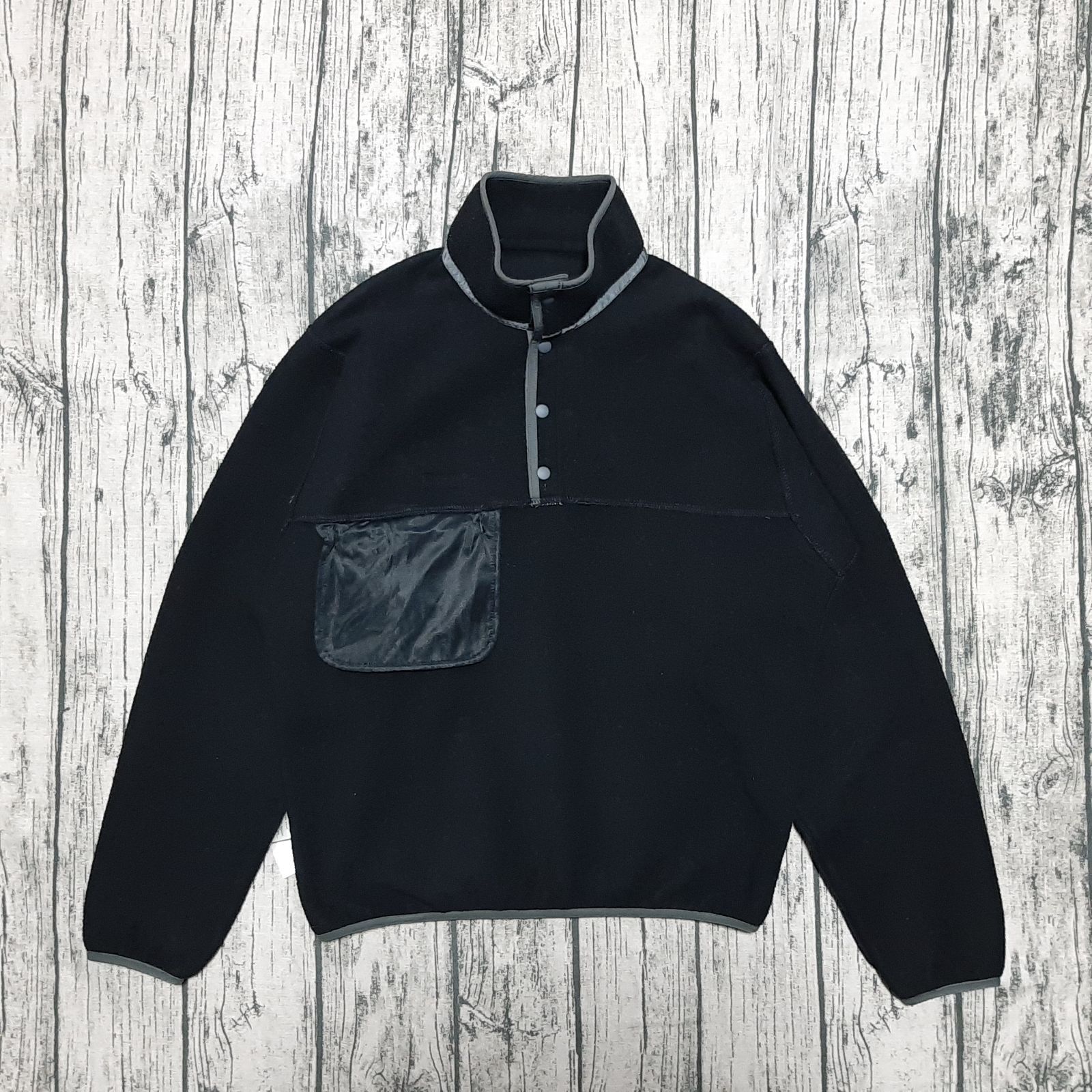 size S】patagonia ライトウェイト シンチラスナップT ブラック グレー 