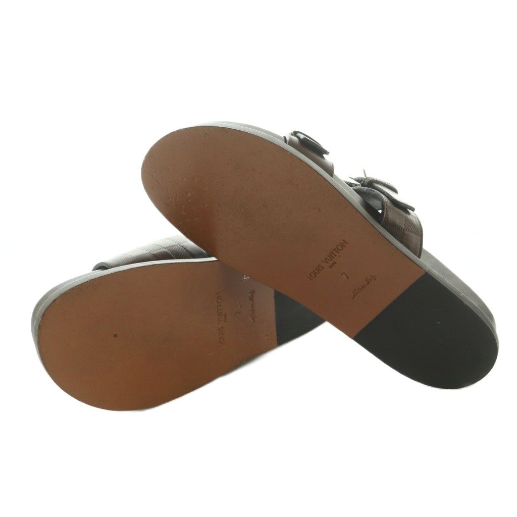 ルイヴィトン LOUIS VUITTON ダミエアンフィニ サンダル 7 26.0cm 茶