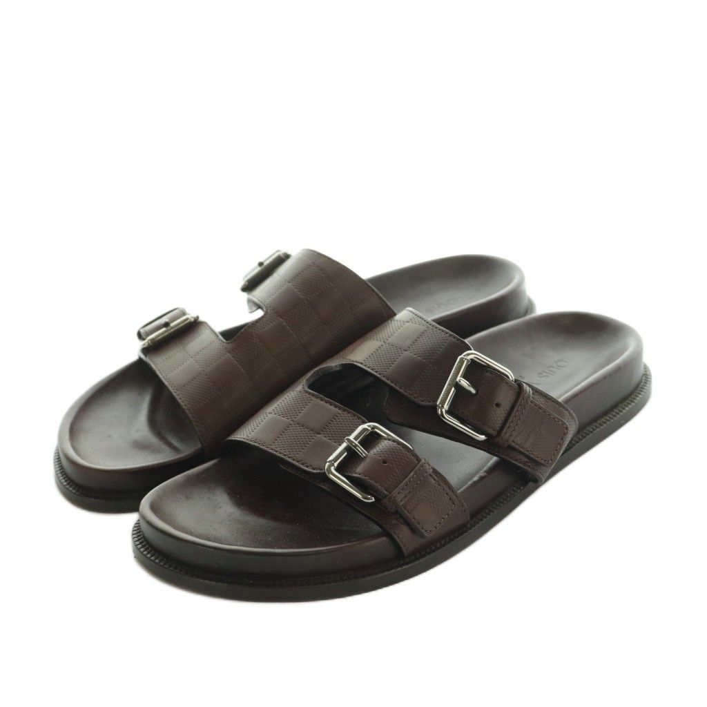 ルイヴィトン LOUIS VUITTON ダミエアンフィニ サンダル 7 26.0cm 茶