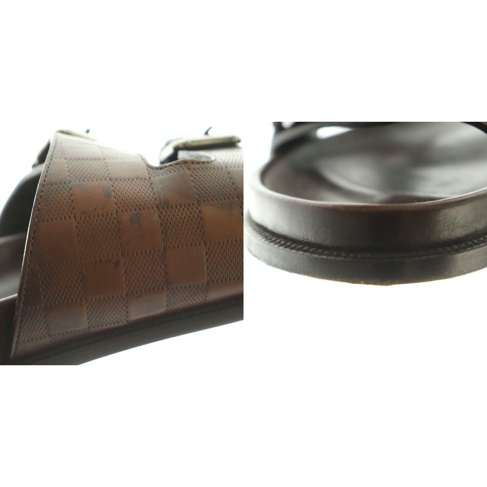 ルイヴィトン LOUIS VUITTON ダミエアンフィニ サンダル 7 26.0cm 茶