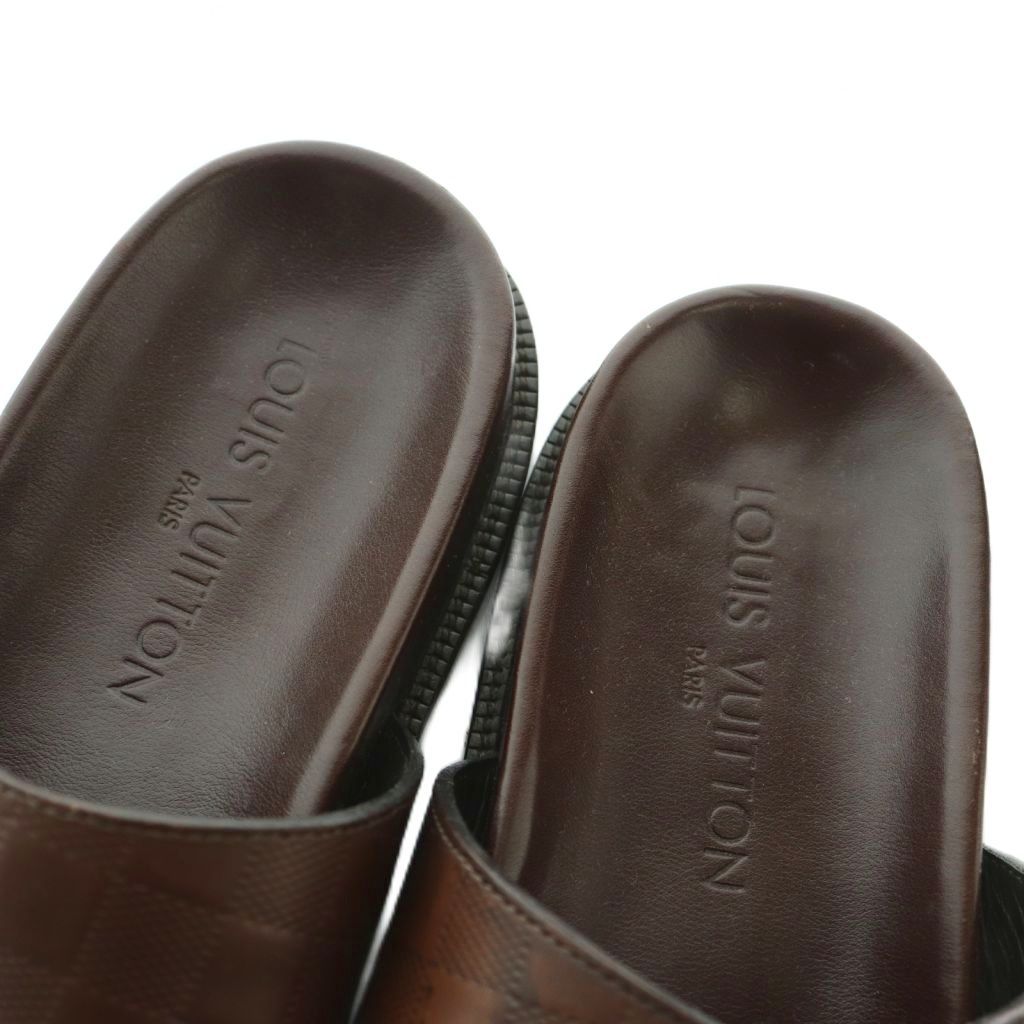 ルイヴィトン LOUIS VUITTON ダミエアンフィニ サンダル 7 26.0cm 茶