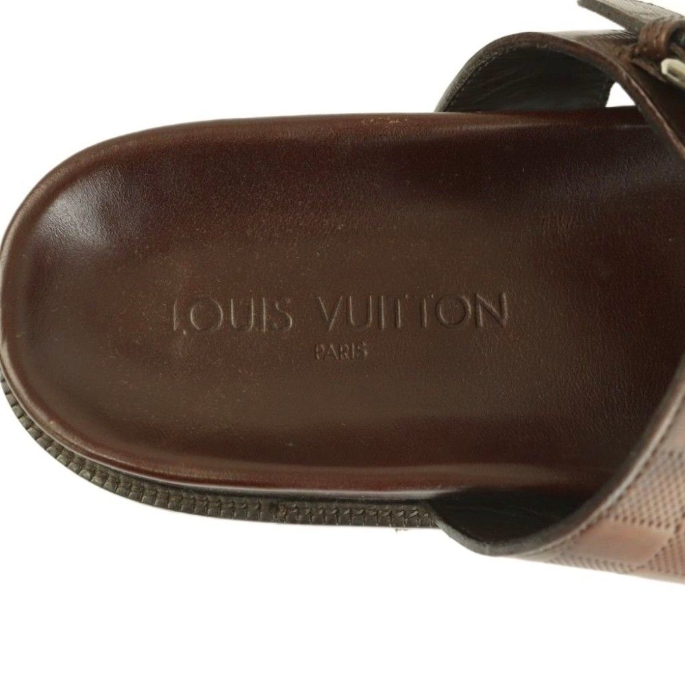ルイヴィトン LOUIS VUITTON ダミエアンフィニ サンダル 7 26.0cm 茶