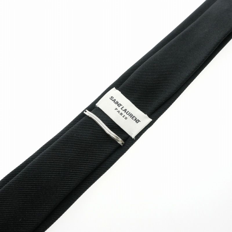 サンローラン パリ SAINT LAURENT PARIS ナロータイ ネクタイ ブラック