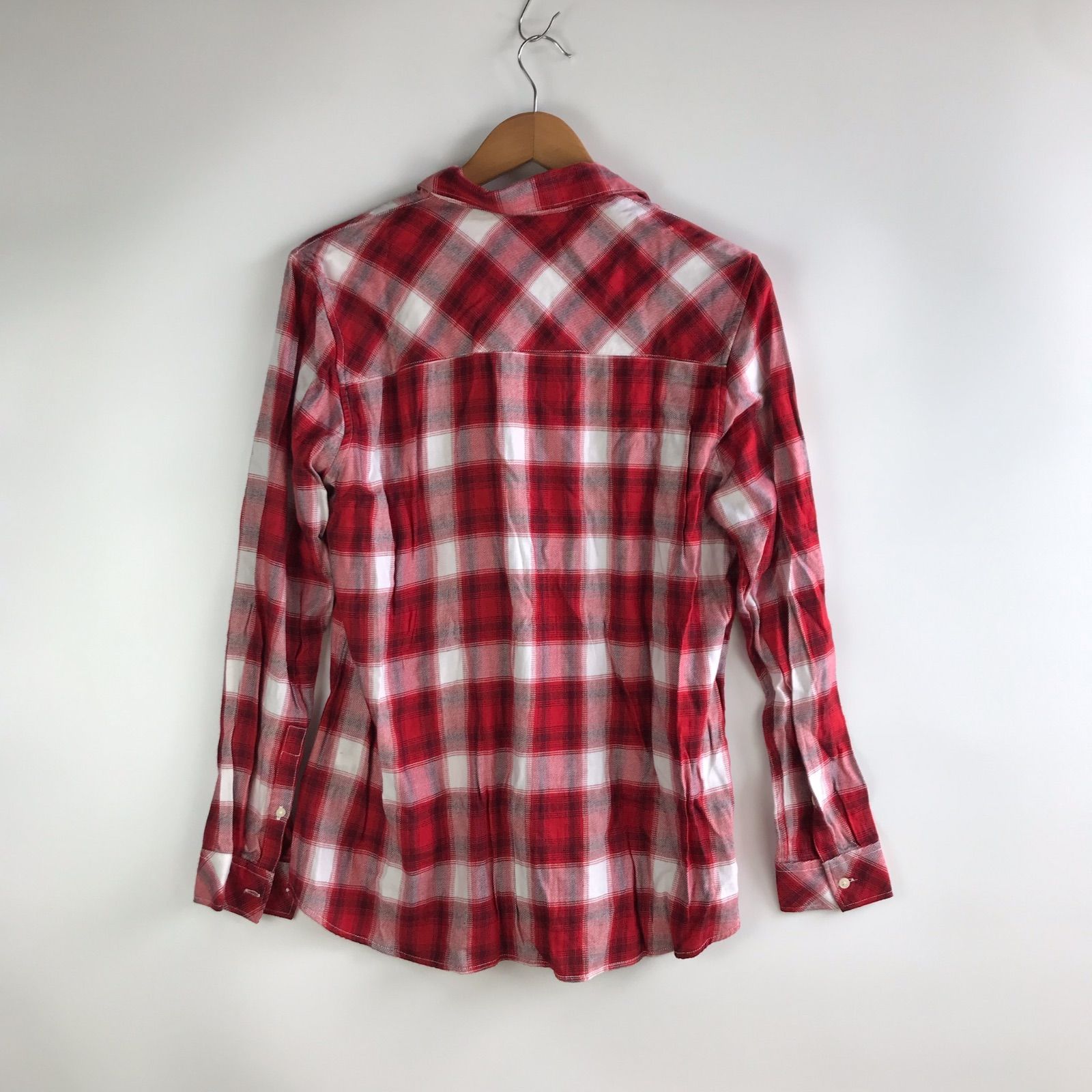 タグ付き GAP マドラスチェックシャツ メンズ L レッド×ホワイト 