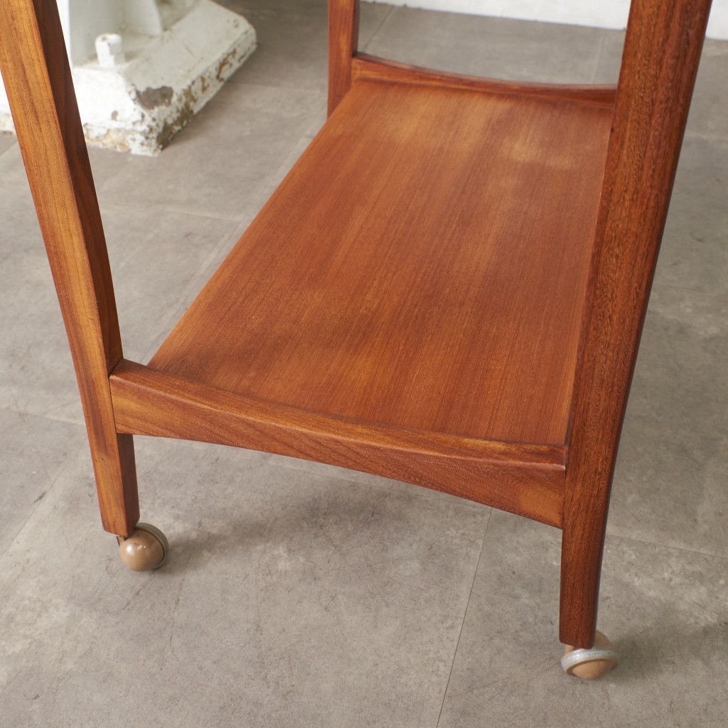 英国 ヴィンテージ トロリー ワゴン 木製 チーク 北欧 スタイル