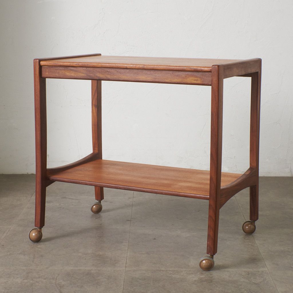 英国 ヴィンテージ トロリー ワゴン 木製 チーク 北欧 スタイル