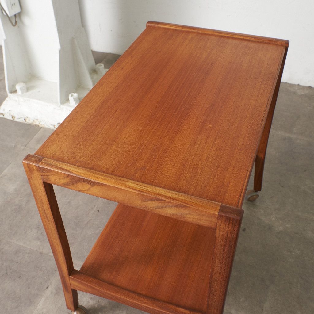 英国 ヴィンテージ トロリー ワゴン 木製 チーク 北欧 スタイル