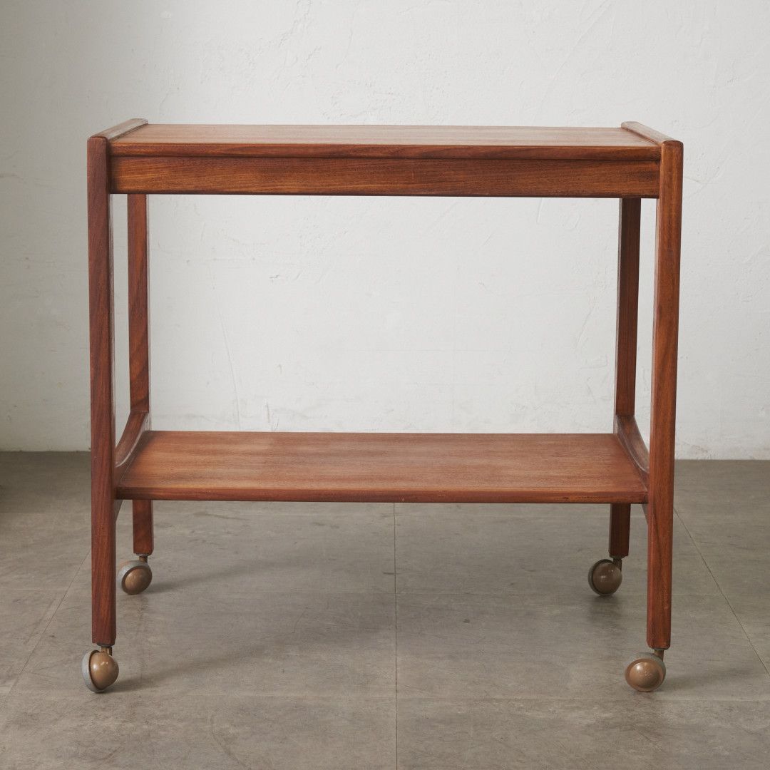 英国 ヴィンテージ トロリー ワゴン 木製 チーク 北欧 スタイル