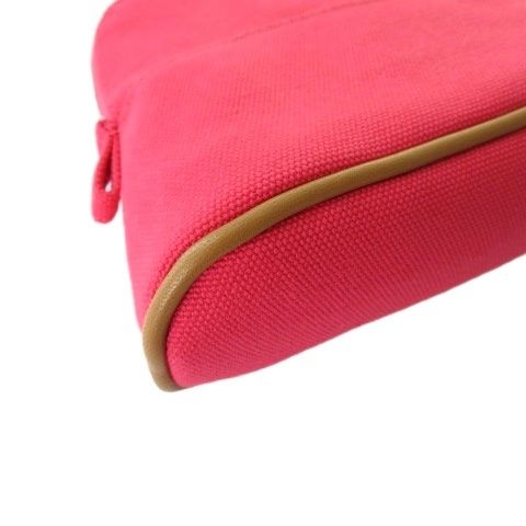 エルメス HERMES ボリードポーチ ミニミニ コットンキャンバス ピンク