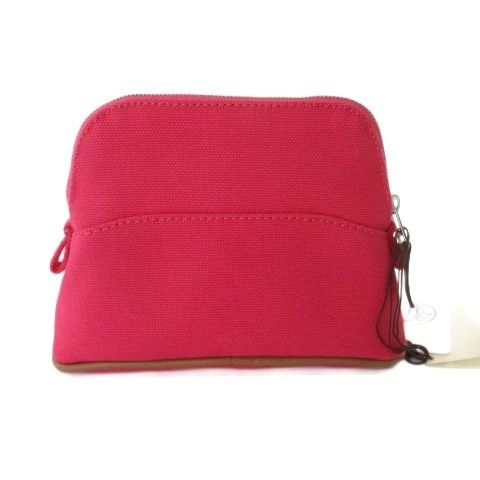 エルメス HERMES ボリードポーチ ミニミニ コットンキャンバス ピンク