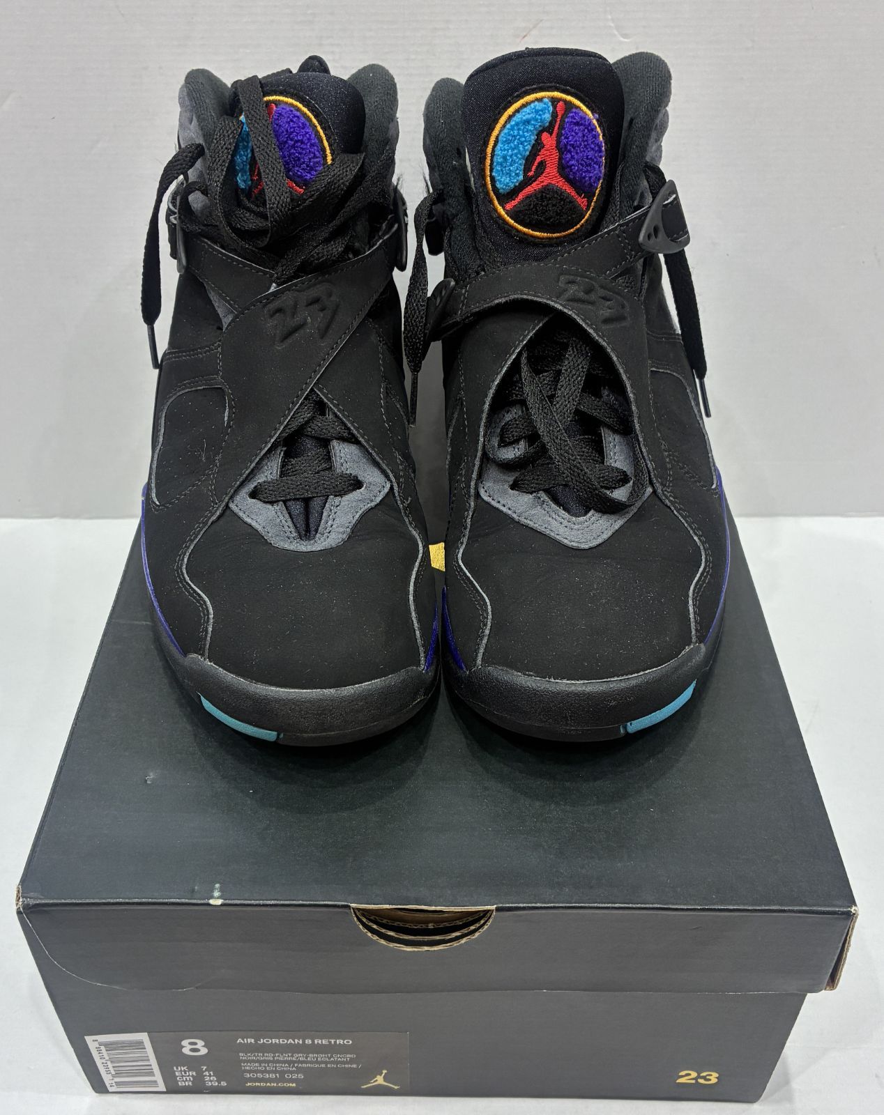 中古 Nike Air Jordan 8 Retro Aqua 2015 US8 26cm 305381-025 ナイキ 