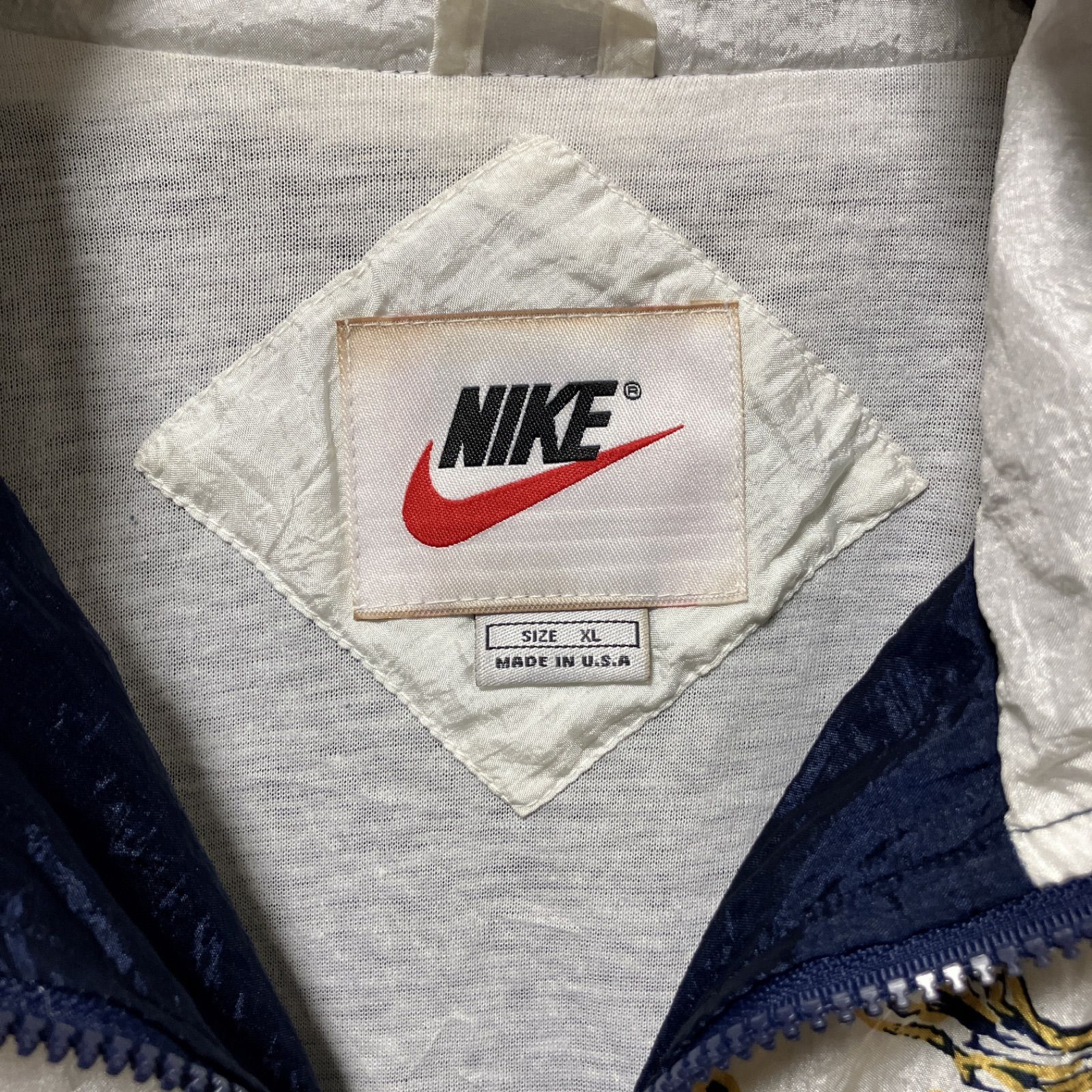 稀少】90s 銀タグ NIKE ナイキ usa製 太陽柄総柄 ナイロンジャケット 