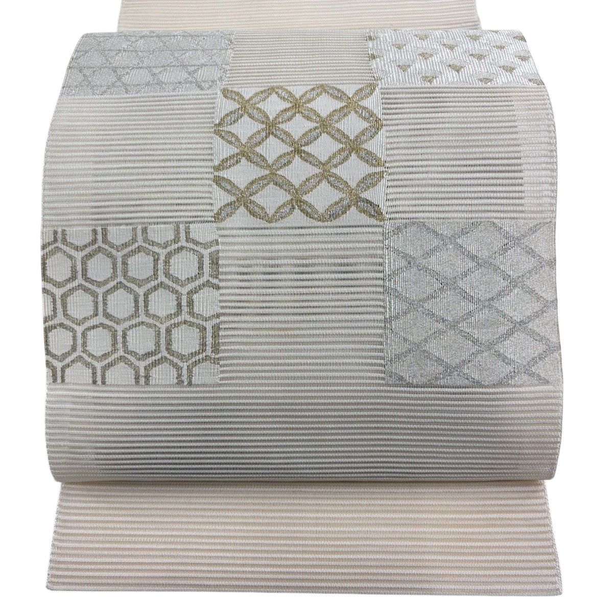 名古屋帯 秀品 夏帯 八寸名古屋帯 松葉仕立て 絽 トンネル仕立て 市松