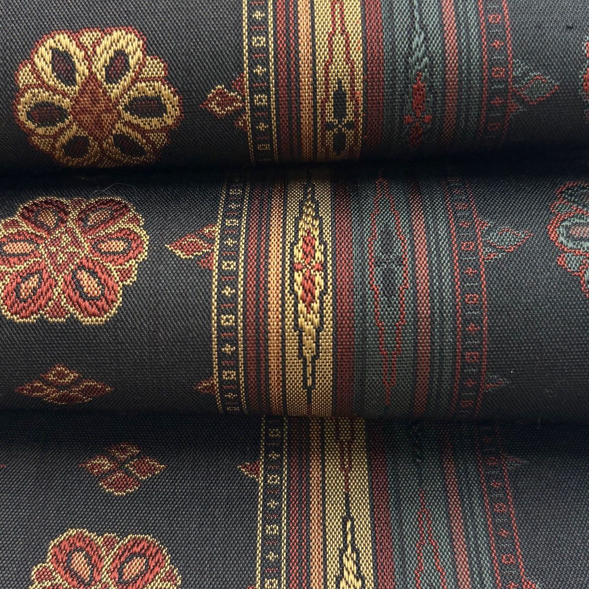 美品】 名古屋帯 優品 縞 華文 黒 正絹 【中古】 - メルカリ