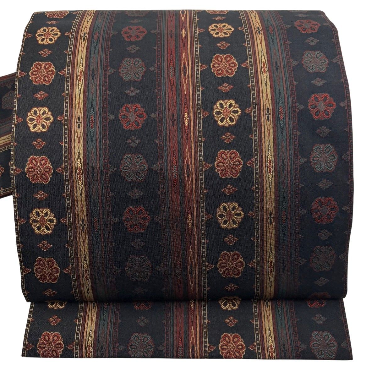 美品】 名古屋帯 優品 縞 華文 黒 正絹 【中古】 - メルカリ